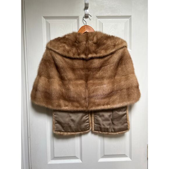 Vintage Mink Fur Cropped Shoulder Stole Wrap - Picture 2 of 16